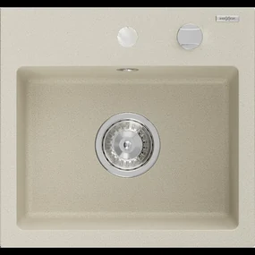 Mexen Milo granitový jednokomorový drez 435 x 410 mm, béžová - 6505441000-69