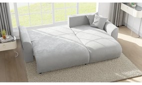 Svetlosivá zamatová rohová pohovka (variabilná) Lorine – Ropez