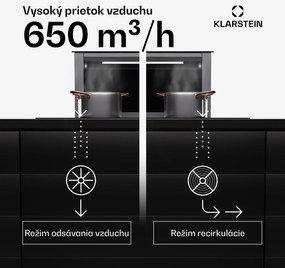 Klarstein Royal Flush Eco Slim 60, digestor, 60 cm, 650 m³/h, EEK A