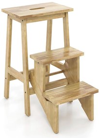 Skladací 3-stupňový stolička, prírodná