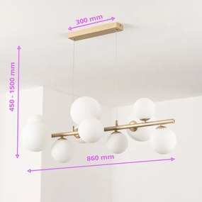 Brilagi - LED Luster na lanku MILLA 10xG9/3W/230V zlatá/biela