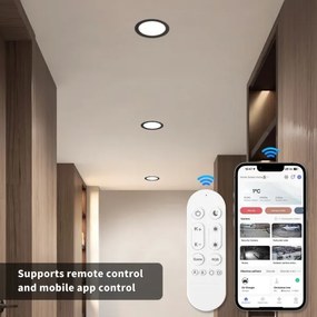 Immax NEO 07296L - stmievateľné LED zapustené podhľadové svietidlo DOWN LED/12W/230V Wi-Fi pr. 12 cm čierne