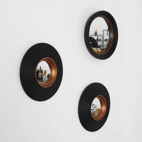 Zrkadlo Vinyl, čierne/zlaté, sada 3ks