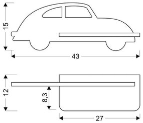 Čierne detské svietidlo Car - Candellux Lighting