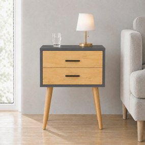 XXXLutz PRÍRUČNÝ STOLÍK, antracitová, dub medový, kompozitné drevo, 45/30/70 cm MID.YOU - Online Only obývacie izby - 000657063102