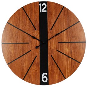 H&S Decoration Nástenné hodiny Wooden, čierna/hnedá