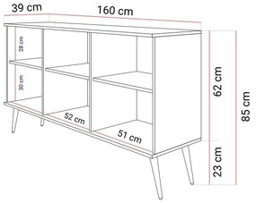 Komoda BOSTON bežová 160cm