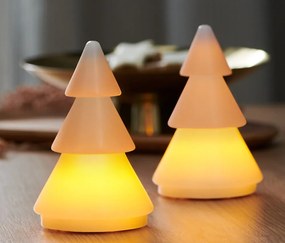 Jedlička z pravého vosku s LED, 2 ks