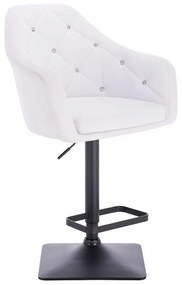 LuxuryForm DESIGN Barová stolička ROMA na čiernej hranatej podstave - biela