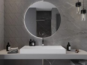 Mexen Erg, okrúhle LED podsvietené kúpeľňové zrkadlo 100 cm, 6000K, vykurovacia podložka proti zahmlievaniu, 9823-100-100-611-00