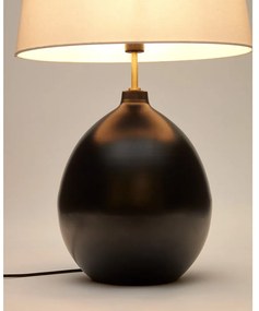Čierno-biela stolová lampa s textilným tienidlom (výška 72 cm) Foixa – Kave Home