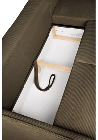 Zelená menčestrová rozkladacia rohová pohovka (pravý roh) Tori – Bonami Selection