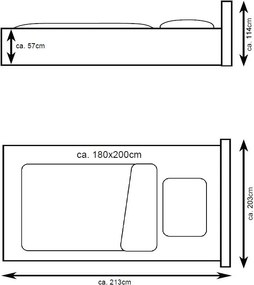 Posteľ Joy 180x200 cm, námornícka modrá látka