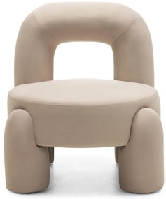 Designové křeslo Vasto samet/béžové