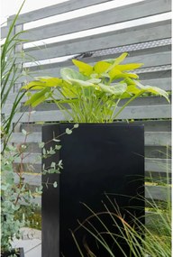 Kvetináč BLOCK, sklolaminát, výška 80 cm, antracit, outlet