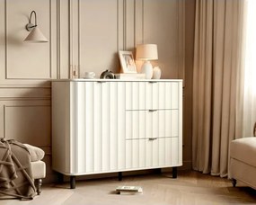 Dizajnová komoda ONUR 111cm biela