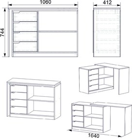 Písací stôl VARIO rozkladací