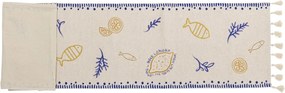 Bloomingville Bavlnený behúň na stôl Maxima Blue 35 × 180 cm