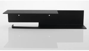 Sapho - Držiak toaletného papiera s poličkou 9,5x35 cm matná čierna