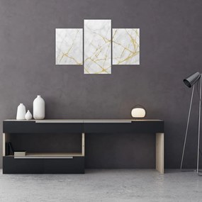 Obraz - Bielo-zlatý mramor (90x60 cm)