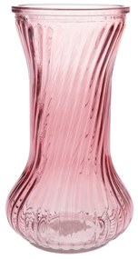 Sklenená váza Vivian, ružová, 10 x 21 cm