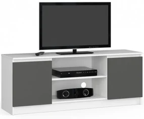 Stolík pod TV RTV 140 2D 1P biely / sivý