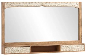 furniture-nabytek.cz - Masívne kúpeľňové zrkadlo Delhi z mangového dreva, lakované, hnedé – 130×75 cm