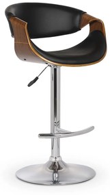 Barová stolička H-100 - čierna / orech / chróm