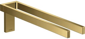 AXOR Universal Rectangular dvojramenný vešiak na uteráky, dĺžka 380 mm, leštený vzhľad zlata, 42622990