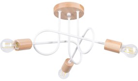 Sollux SL.1474 - Prisadený luster EMBER 3xE27/15W/230V biela/béžová/buk
