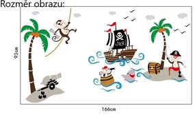 Veselá Stena Samolepka na stenu na stenu Pirátske opičky