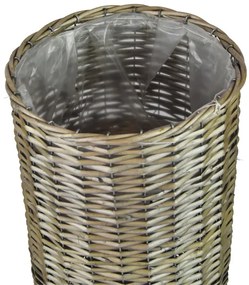 Šedý vysoký okrúhly kvetináč