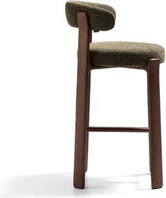 Zelená/v tmavo prírodnej farbe barová stolička z jaseňového dreva (výška sedadla 75 cm) Granite – Kave Home