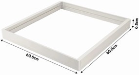 BERGE Prisadený rámček pre LED panely 60x60, plastový, 65mm