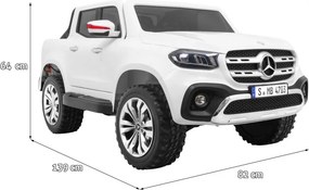 Ramiz Mercedes Benz triedy X pickup elektrické autíčko pre deti biele + diaľkové ovládanie + pohon 4x4
