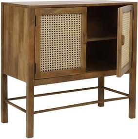 Drevená komoda Nipas s bambusovým výpletom - 88 * 40 * 84cm