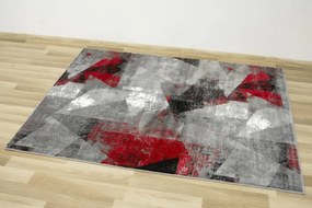 Koberec Victoria B885A tmavosivý / červený
