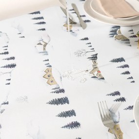 Goldea vianočný hranatý teflónový obrus - zimná krajina 80 x 80 cm