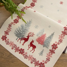 VIANOČNÝ GOBELÍNOVÝ OBRUS NOEL 45X140 CM VZOROVANÝ