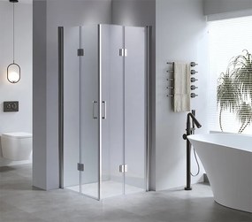 BPS-koupelny Štvorcový sprchovací kút ZES KZ1290B 90x90 chróm/transparent - bez vaničky