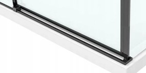 Rea Solar Black Mat, obdĺžnikový sprchový kút s posuvnými dverami 100 (dvere) x 80 (stena) cm, 6mm číre sklo, čierny profil, REA-K6310