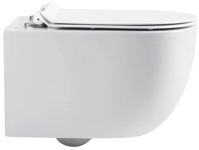 Cerano Felci, závesná WC misa Rimless 525x360x355 mm + UF toaletné sedátko, biela lesklá, CER-CER-417377