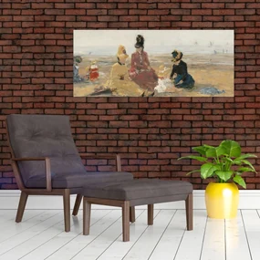 Obraz - Eugène Boudin, On the Beach, Trouville, reprodukcia (120x50 cm)