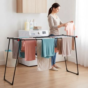 ModernHome Teleskopický sušiak na bielizeň 19-metrový - čierny