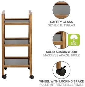 Čierny/v prírodnej farbe kúpeľňový regál z masívu akácie 35x76,5 cm Fondi – Wenko