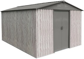 Záhradný domček BestBerg ZDB-9SD / 9 m² / 279 x 324 x 211 cm / biele drevo / sivá