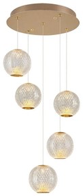 LED luster na lanku CREMONA 5xLED/5W/230V 3000K zlatý