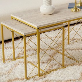Konferenčný stolík Defne Gold Travertine