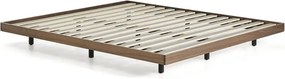 Hnedá dvojlôžková posteľ z brezového dreva bez čela s roštom 180x200 cm Norlen – Kave Home