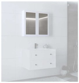 Závesná zrkadlová skrinka Bondi 80 cm, biela